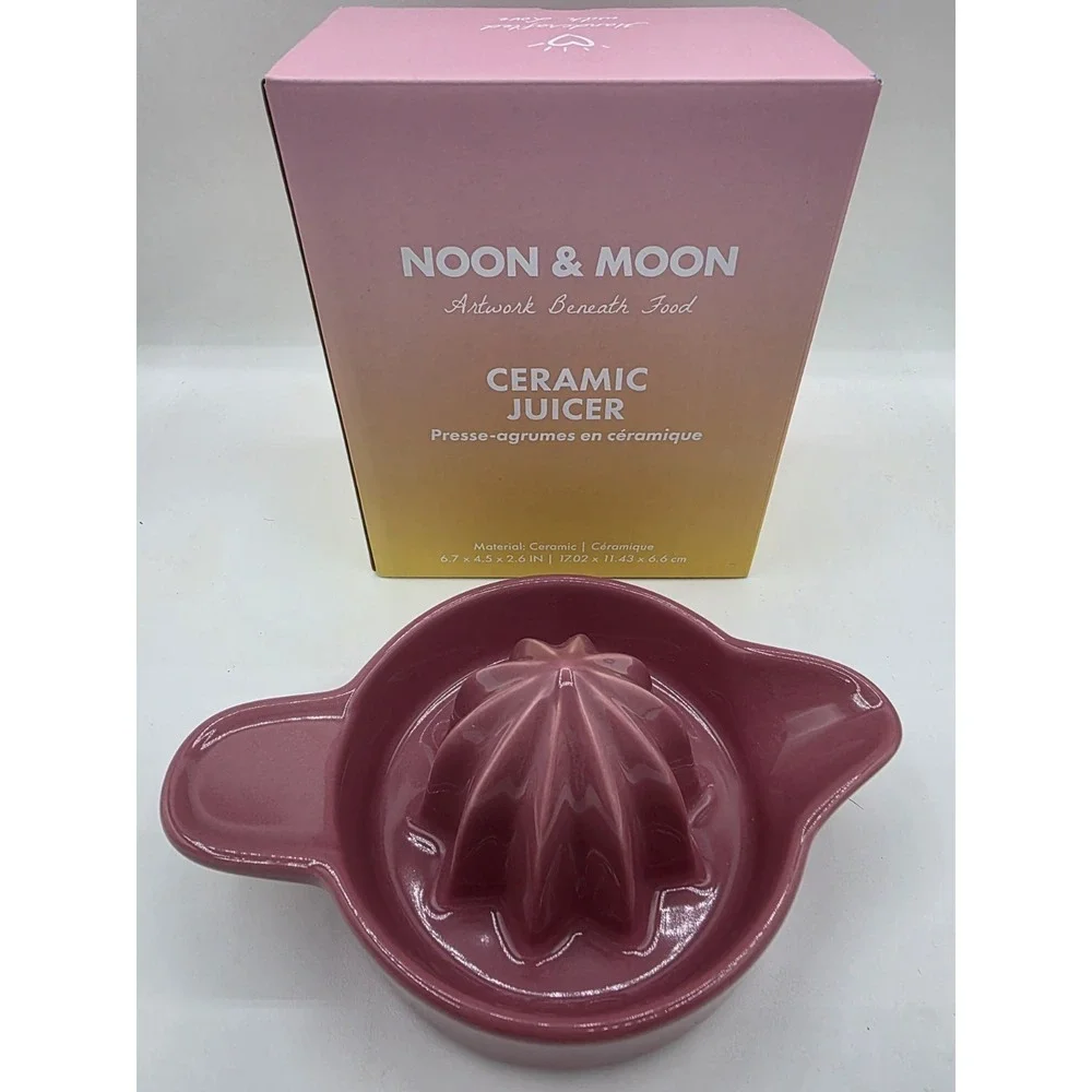 Noon and Moon - Ceramic - Pink - Hand Juicer - New in Box